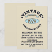 Invitation Soirée personnalisée vintage de 45 ans (Devant / Derrière)