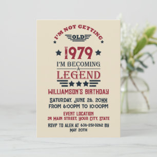 Invitation Soirée personnalisée vintage de 45 ans
