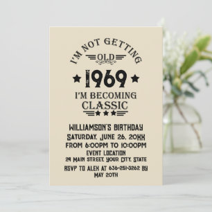 Invitation Soirée personnalisée vintage de 55 ans
