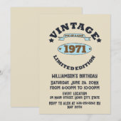 Invitation Soirée personnalisée vintage de 55 ans (Devant / Derrière)