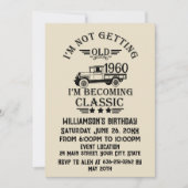 Invitation Soirée personnalisée vintage de 65e anniversaire (Devant)