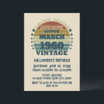 Invitation Soirée personnalisée vintage de 65e anniversaire<br><div class="desc">Vous pouvez ajouter un peu d'originalité avec cette édition limitée, qualité premium, et original, classe, rétro et d'apparence vintage conception graphique d'anniversaire avec une police de typographie cool. C'est une excellente idée cadeau pour les hommes, les femmes, les maris, les épouses, les petites amies et les petits amis qui vont...</div>