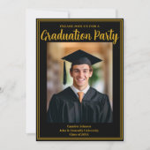 Invitation Soirée photo Formal Gold Black Graduation (Devant)