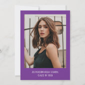 Invitation Soirée photo moderne Elegant Purple Bow (Dos)