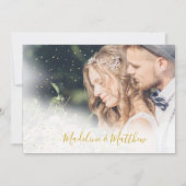 Invitation Soirée photo Sky Astral Gold Stars Mariage bleu (Dos)