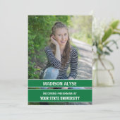 Invitation Soirée photo verte et blanche (Debout devant)