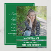 Invitation Soirée photo verte et blanche (Devant / Derrière)