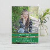 Invitation Soirée photo verte et Gold (Debout devant)