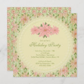 Invitation Soirée Pink Poinsettia (Devant / Derrière)