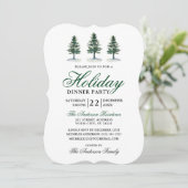 Invitation Soirée Pins d'Aquarelle Élégante (Debout devant)