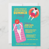 Invitation Soirée Piscine d'Art Cartoon (Devant)