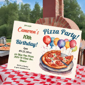 Invitation Soirée Pizza Anniversaire Photo personnalisée