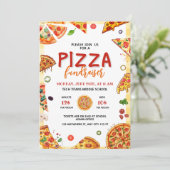 Invitation Soirée Pizza de collecte de fonds de l'école (Debout devant)