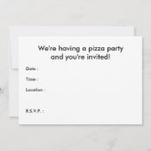 Invitation soirée pizza rétro (Dos)