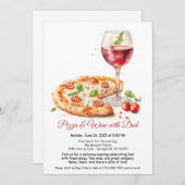 Invitation Soirée Pizza & Vins - Dîner du Père (Devant / Derrière)