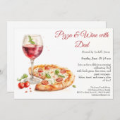 Invitation Soirée Pizza & Vins - Dîner du Père (Devant / Derrière)