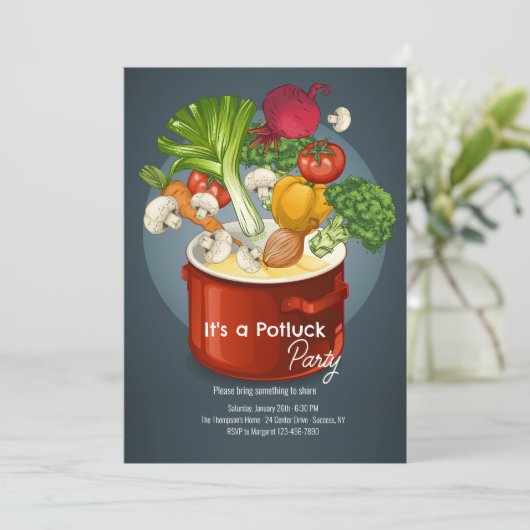 Invitation Soirée Potluck (Debout devant)