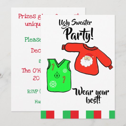 Invitation Soirée Pull Moche (Devant / Derrière)