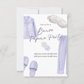 Invitation soirée pyjama bunco