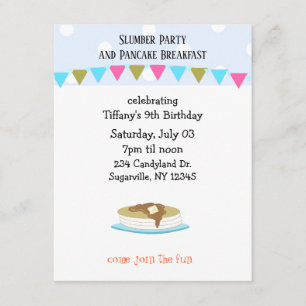 Invitation Soirée Pyjama et Petit Déjeuner de Crêpes