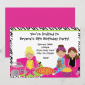 Invitation Soirée Pyjama Filles Zèbre (Devant / Derrière)