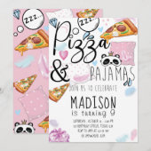 Invitation Soirée Pyjama Pizza (Devant / Derrière)