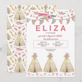 Invitation Soirée Pyjama sous Tipi (Devant / Derrière)