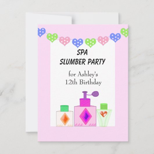 Invitation Soirée pyjama Spa pour filles (Devant)