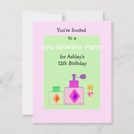 Invitation Soirée pyjama Spa pour filles (Devant)