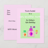 Invitation Soirée pyjama Spa pour filles (Devant / Derrière)