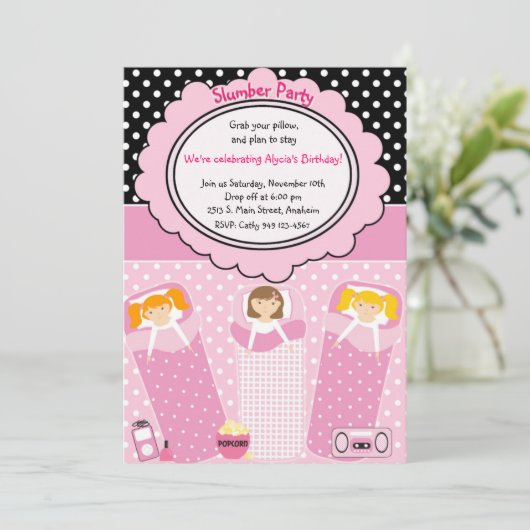 Invitation Soirée pyjamas (Debout devant)