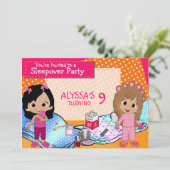 Invitation Soirée pyjamas de filles (Debout devant)