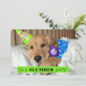 Invitation Soirée pyjamas de Sleepover de chien de golden (Debout devant)