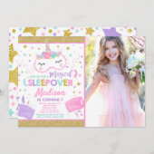 Invitation Soirée pyjamas d'invitation de partie de Sleepover (Devant / Derrière)