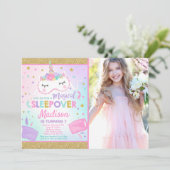 Invitation Soirée pyjamas d'invitation de partie de Sleepover (Debout devant)