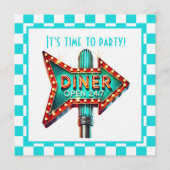 Invitation Soirée rétro au diner mignon (Devant)
