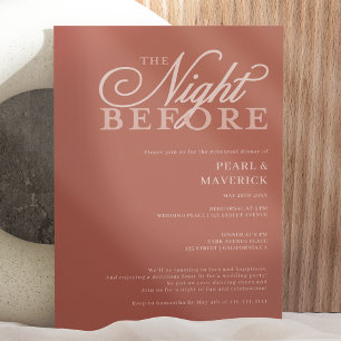 Invitation Soirée rétro avant le dîner de répétition mariage 