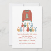 Invitation Soirée rétro de Noël avec des pulls moches (Devant)