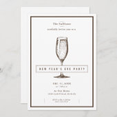 Invitation Soirée rétro du Nouvel An (Devant / Derrière)