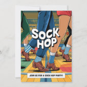 Invitation Soirée Rétro Sock Hop (Devant)