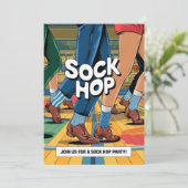 Invitation Soirée Rétro Sock Hop (Debout devant)