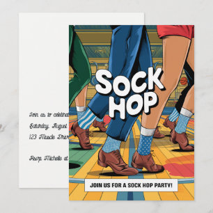 Invitation Soirée Rétro Sock Hop