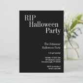 Invitation Soirée RIP Halloween noir et blanc (Debout devant)