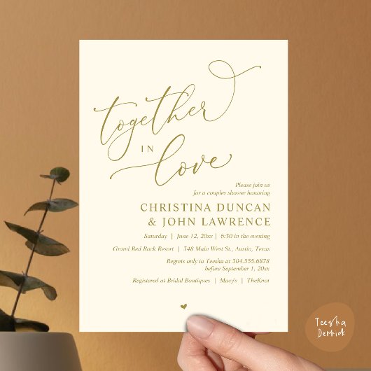 Invitation Soirée Romantique Couples Douche, Ensemble Dans L'