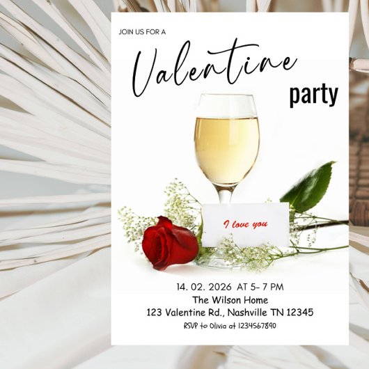 Invitation Soirée Romantique de la Saint-Valentin