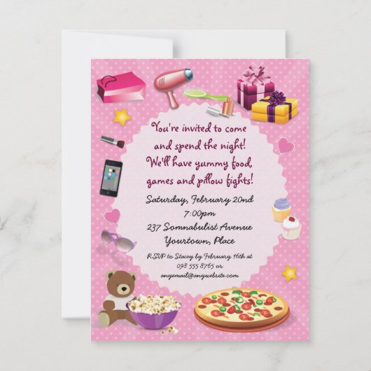 Invitation Soirée rose (Dos)