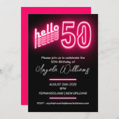 Invitation Soirée rose 50e anniversaire (Devant / Derrière)
