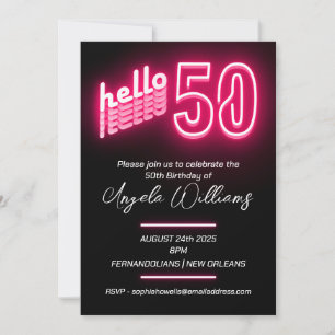 Invitation Soirée rose 50e anniversaire