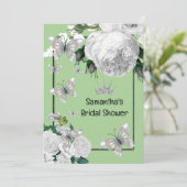 Invitation Soirée rose blanche et verte argentée (Debout devant)