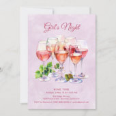Invitation Soirée rose des filles vin  (Devant)